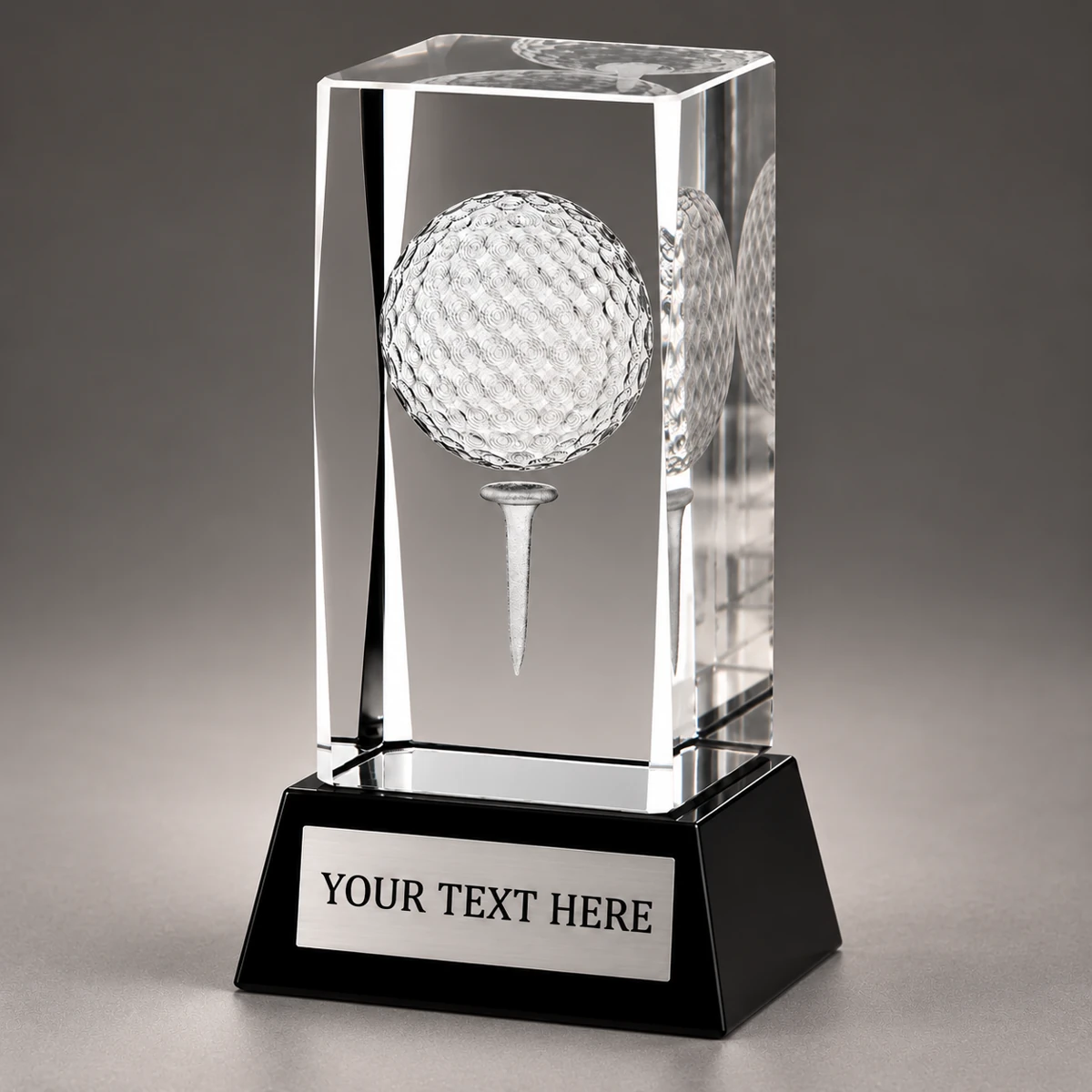 Crystal Golf Ball Trophy - view 2